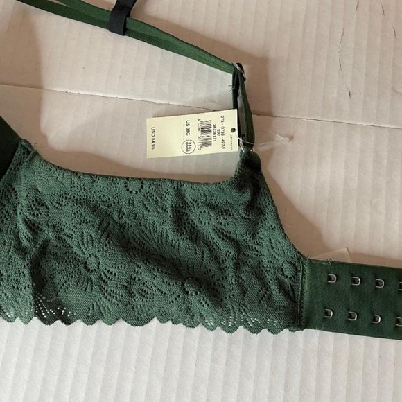 Aerie American Eagle Outfitters Bra Olive Green Light Pads 38C NWT - Picture 2 of 4
